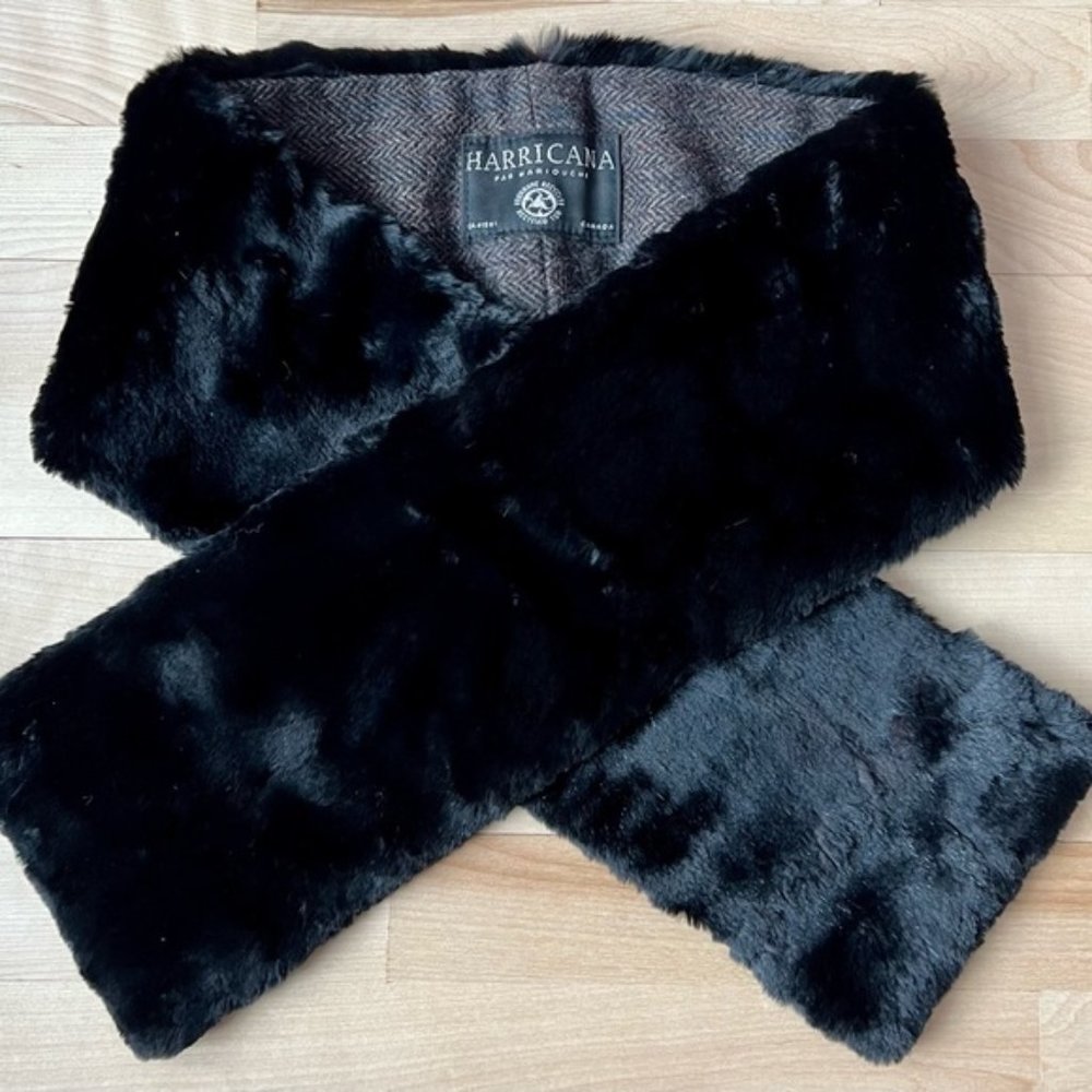 Recycled fur pull through scarf